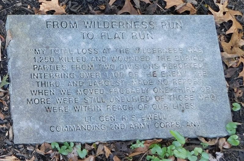 From Wilderness Run To Flat Run Marker image. Click for full size.