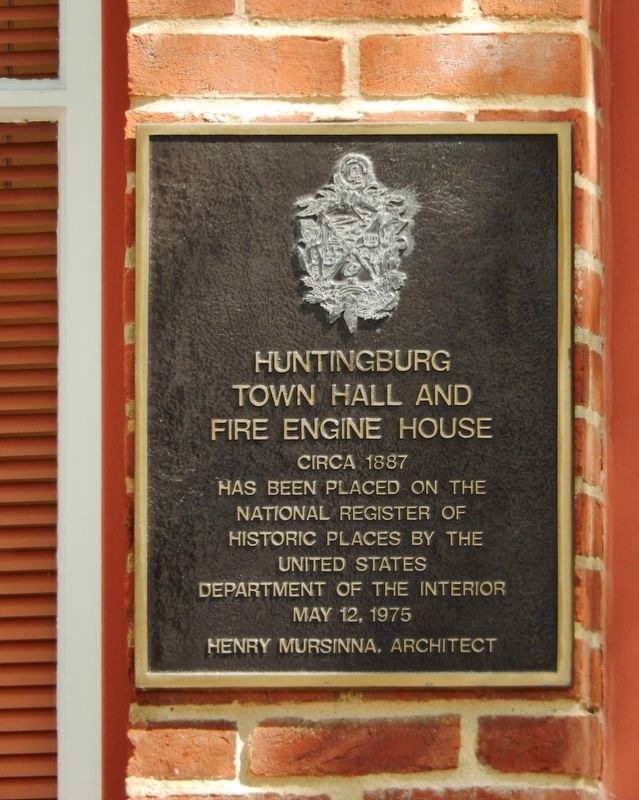 Huntingburg Town Hall and Fire Engine House Marker image. Click for full size.