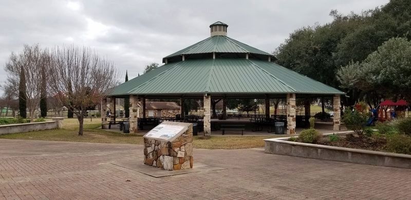 The Finke Pavilion and the Fireman's Park Marker. Click for full size. The Finke Pavilion and the Fireman's Park Marker image. Click for full size.