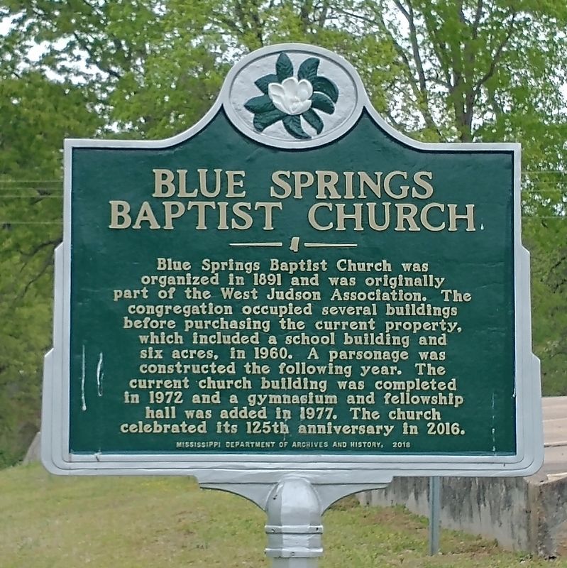 Blue Springs Baptist Church Marker image. Click for full size.