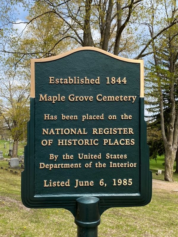 Maple Grove Cemetery Marker image. Click for full size.