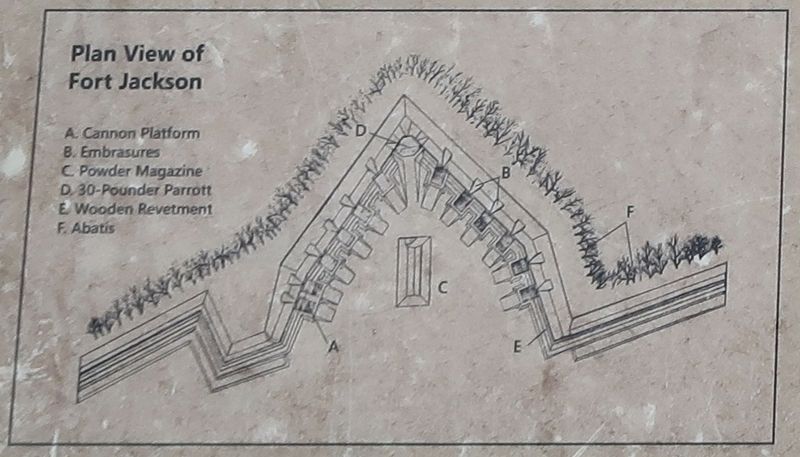 Fort Jackson Marker Detail image. Click for full size.