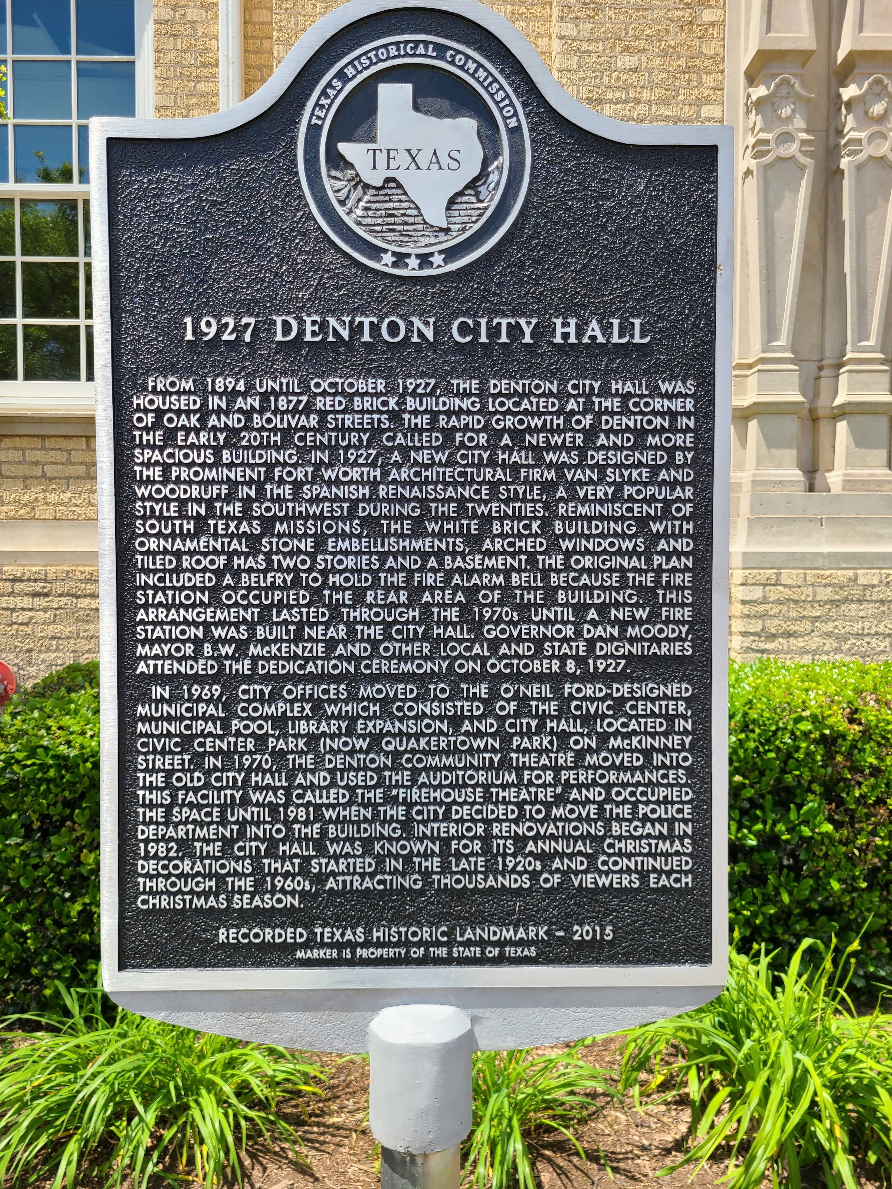 1927 Denton City Hall Marker