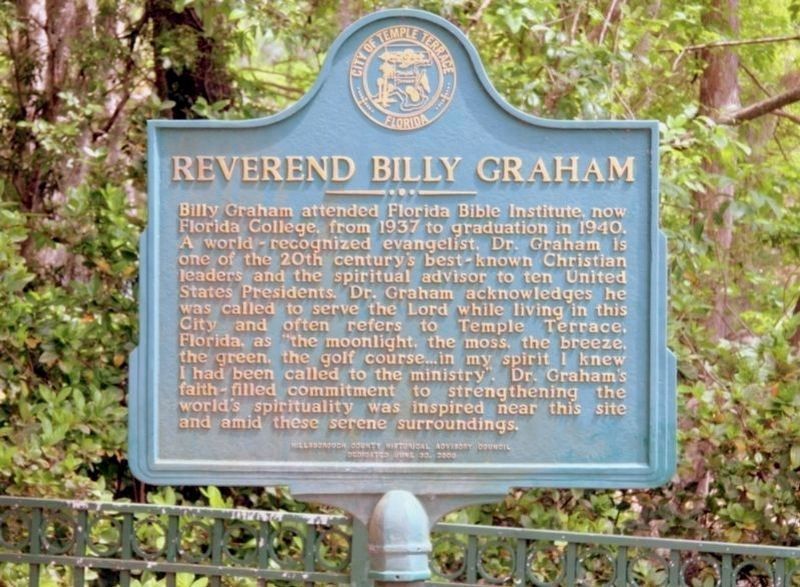 Original Reverend Billy Graham Marker at this site image. Click for full size.