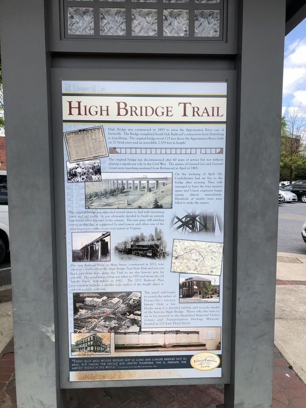 High Bridge Trail Marker image. Click for full size.