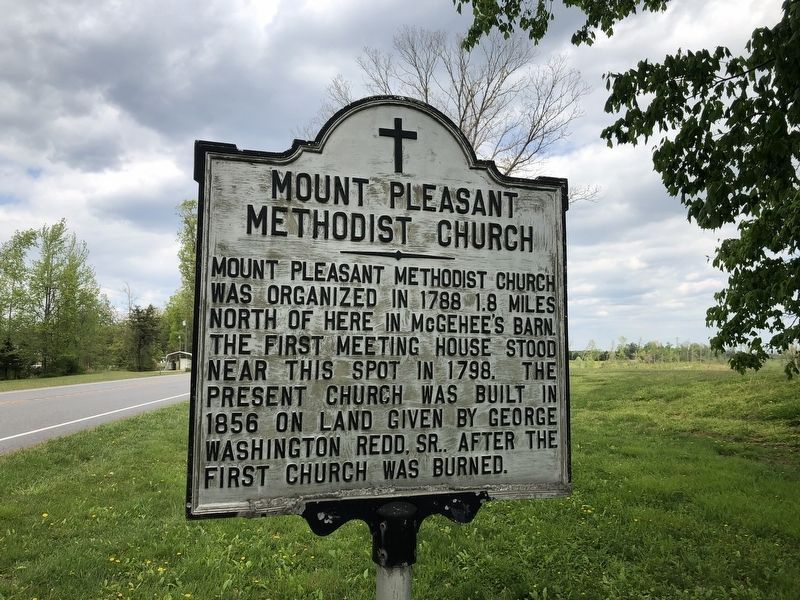 Mount Pleasant Methodist Church Marker image. Click for full size.