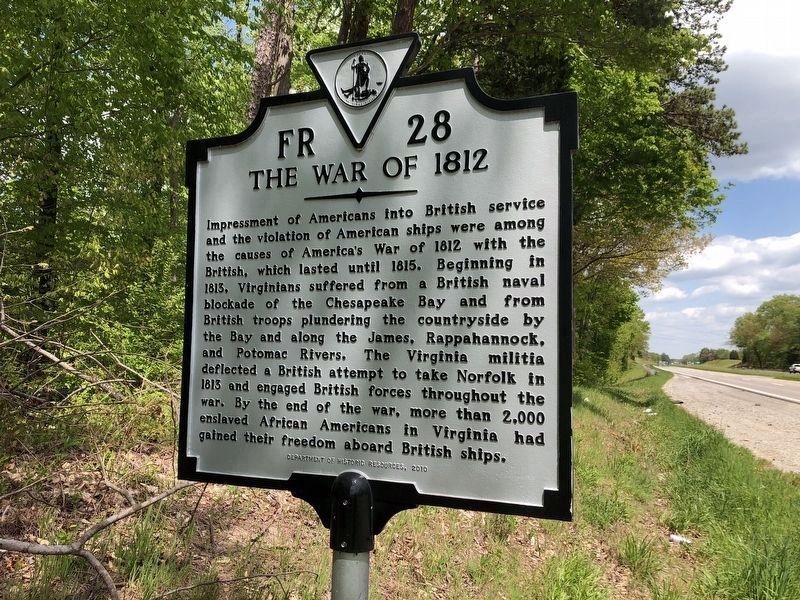 War of 1812 side of the marker image. Click for full size.