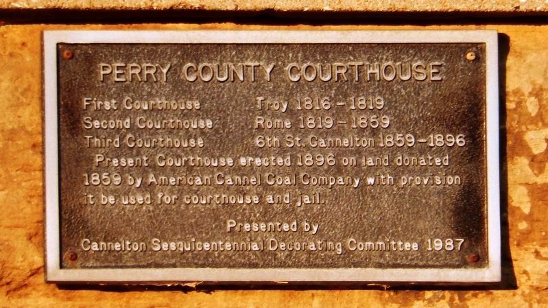 Cannelton Courthouse Cornerstone image. Click for full size.