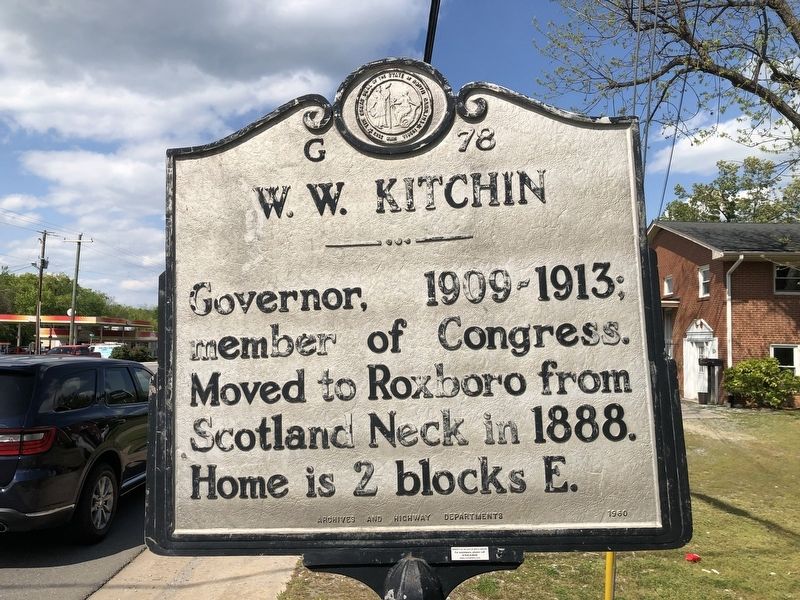 W.W. Kitchin Marker. Click for full size. W.W. Kitchin Marker image. Click for full size.
