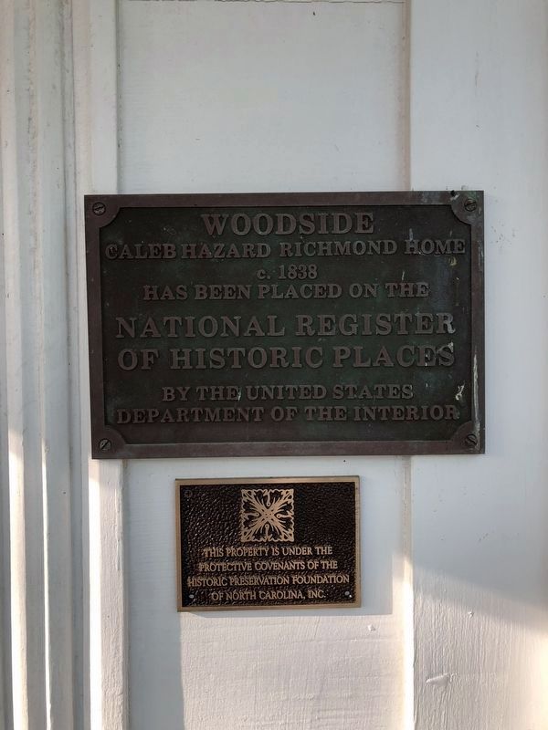 National Register of Historic Places plaque on the Woodside House image. Click for full size.