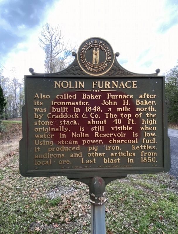 Nolin Furnace / Iron Made in Kentucky Marker image. Click for full size.