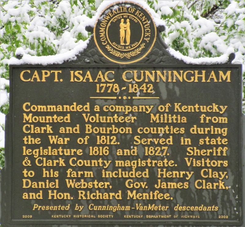 Capt. Isaac Cunningham Marker image. Click for full size.