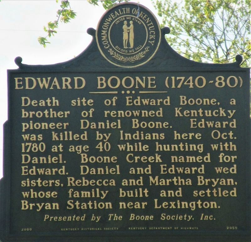 Edward Boone (1740-80) Marker. Click for full size. Edward Boone (1740-80) Marker image. Click for full size.
