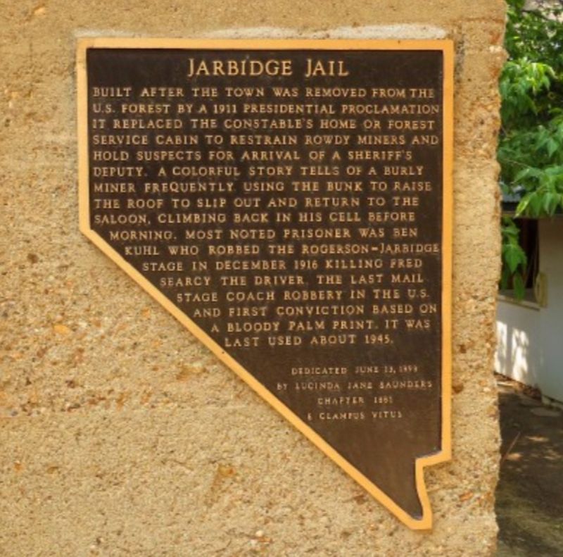 Jarbidge Jail Marker image. Click for full size.
