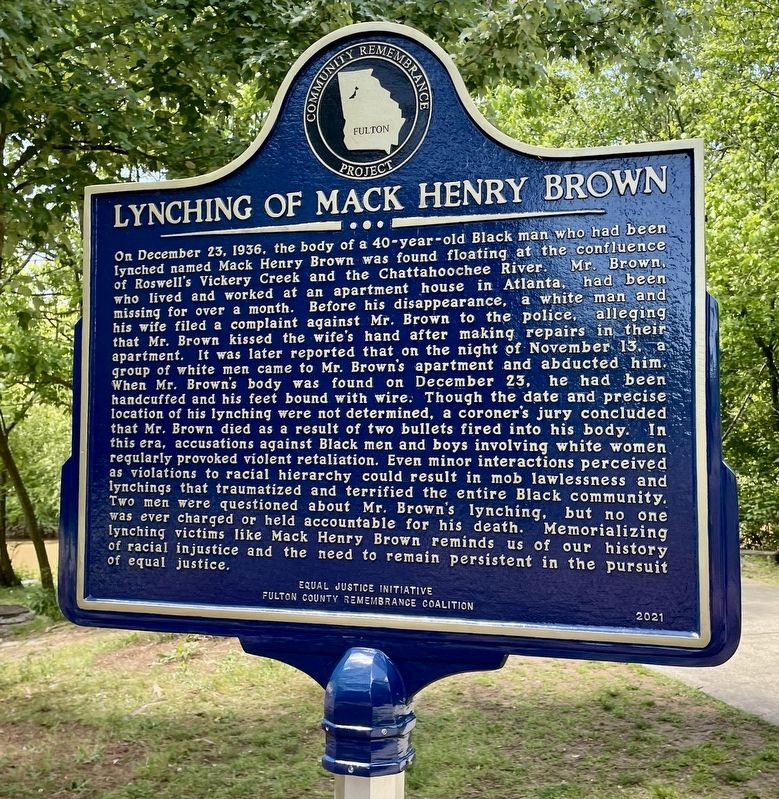 Lynching of Mack Henry Brown Marker image. Click for full size.