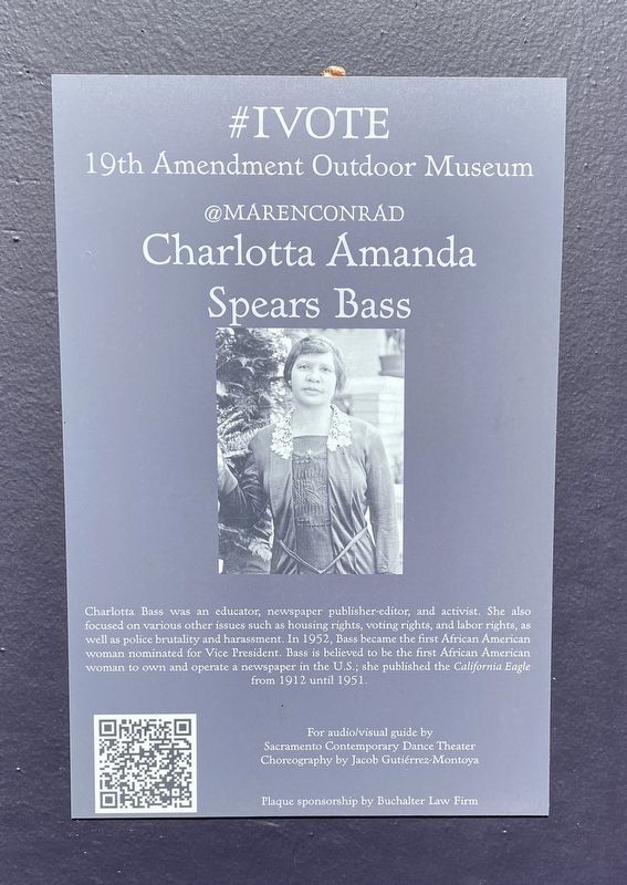 Charlotte Amanda Spears Bass Marker. Click for full size. Charlotte Amanda Spears Bass Marker image. Click for full size.