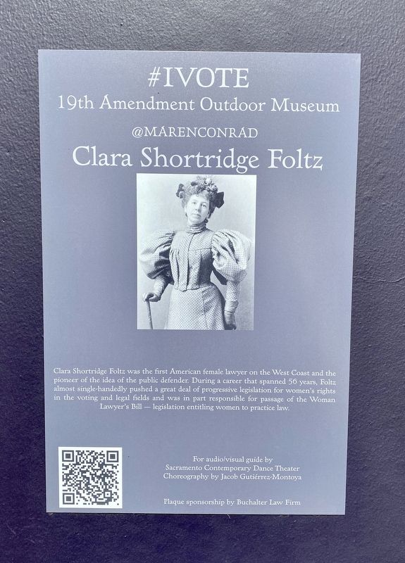 Clara Shortridge Foltz Marker image. Click for full size.
