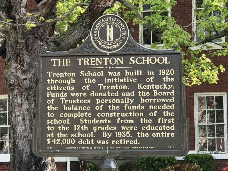 The Trenton School Marker (Side A) image. Click for full size.