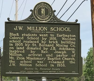 J.W. Million School Marker side image. Click for full size.