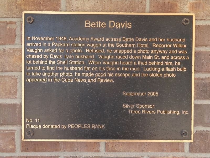 Bette Davis Marker image. Click for full size.