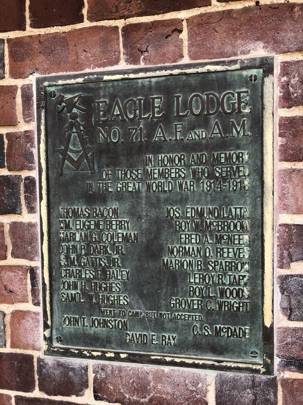 Eagle Lodge No. 71, A.F. and A.M. Marker image. Click for full size.