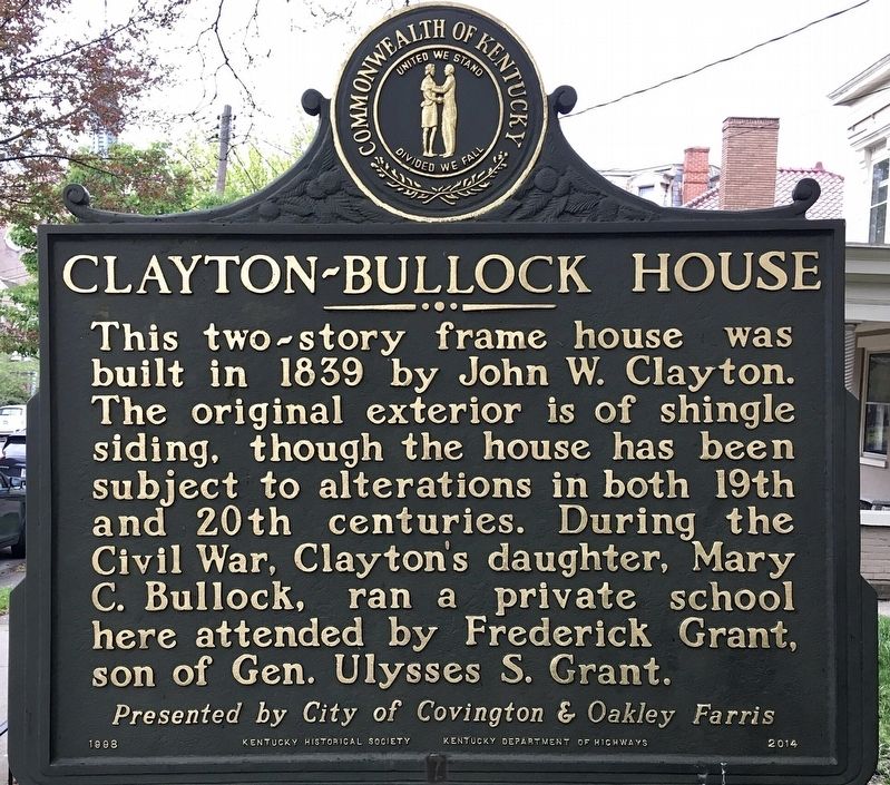 Clayton-Bullock House Marker image. Click for full size.