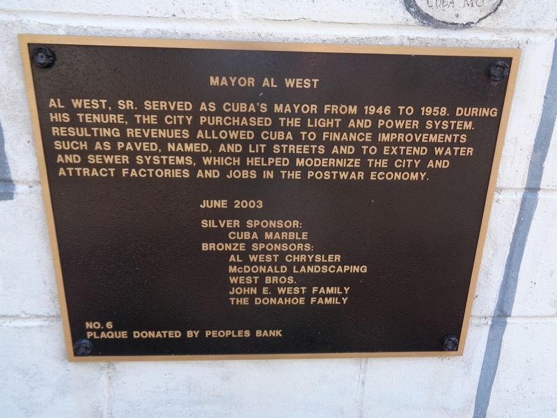 Mayor Al West Marker image. Click for full size.