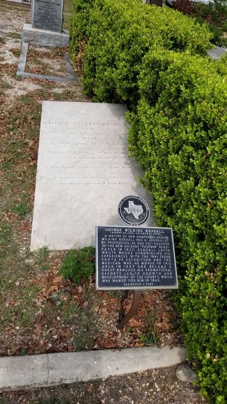George Wilkins Kendall Marker and gravestone image. Click for full size.
