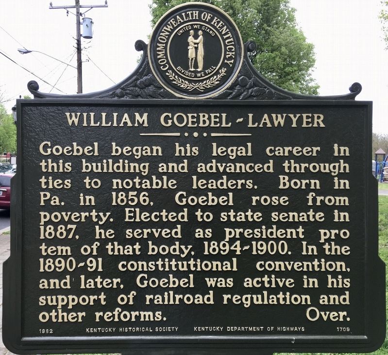 William Goebel Marker image. Click for full size.