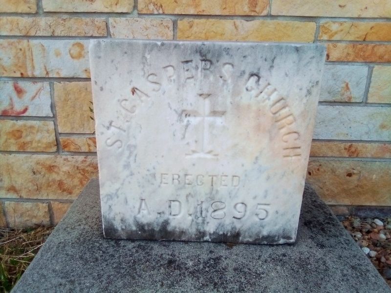 Cornerstone from the 1895 church building image. Click for full size.