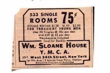 Wm. Sloane House YMCA advertisement image. Click for more information.