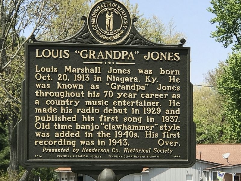 Louis "Grandpa" Jones Marker (Side A) image. Click for full size.