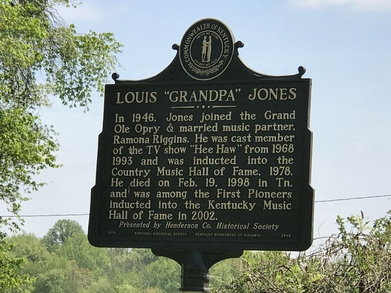 Louis "Grandpa" Jones Marker (Side B) image. Click for full size.