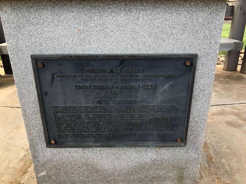 Garden Club plaque on the bell memorial. Click for full size. Garden Club plaque on the bell memorial image. Click for full size.