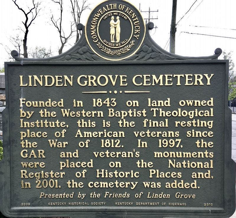 Linden Grove Cemetery Marker image. Click for full size.
