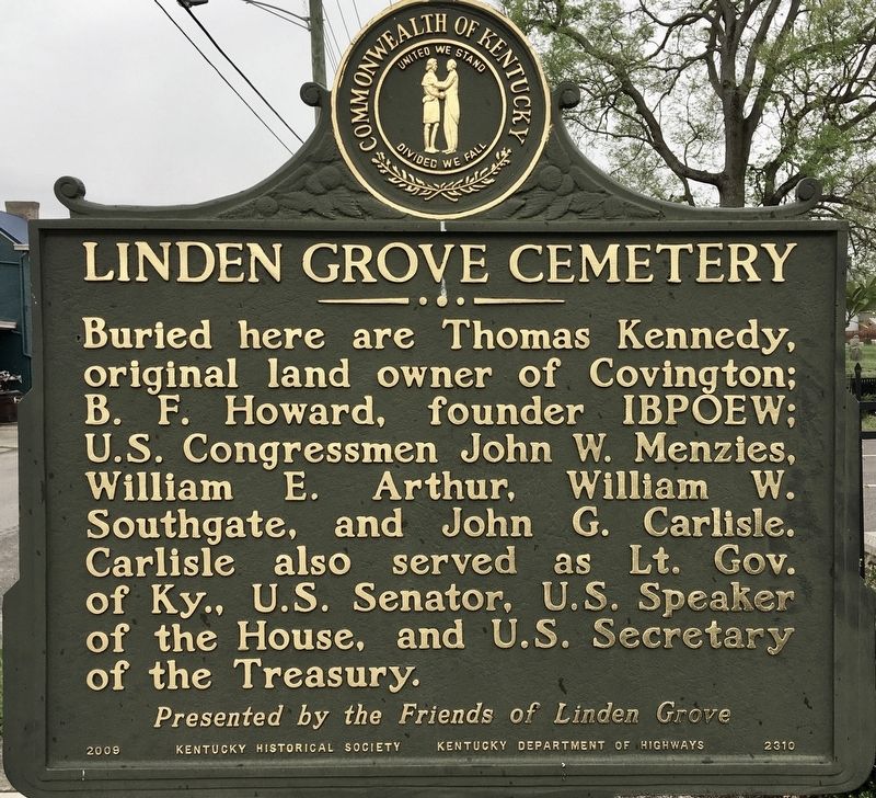 Linden Grove Cemetery Marker image. Click for full size.