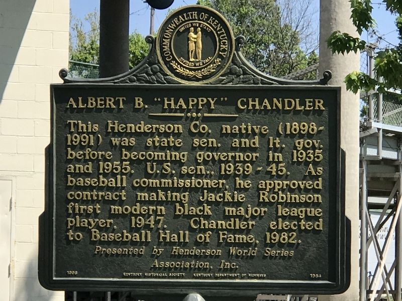 Albert B. "Happy" Chandler Marker side image. Click for full size.
