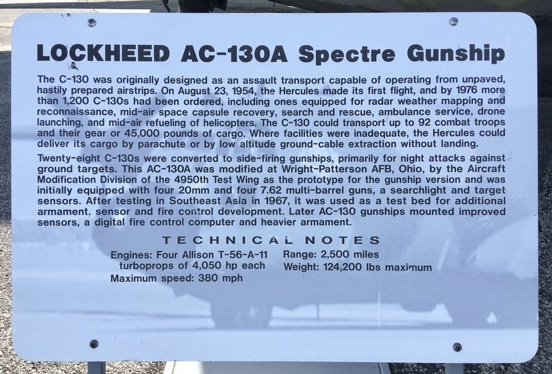 Lockheed AC-130A Marker. Click for full size. Lockheed AC-130A Marker image. Click for full size.