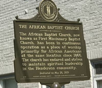 The African Baptist Church Marker (Side B) image. Click for full size.