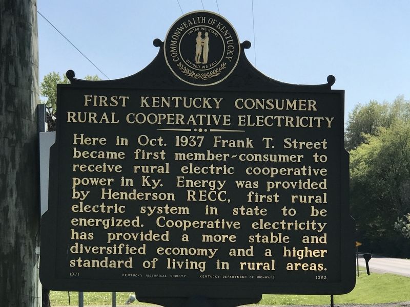 First Kentucky Consumer Rural Cooperative Electricity Marker image. Click for full size.