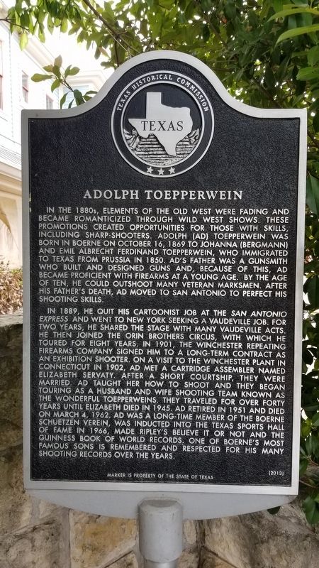 Adolph Toepperwein Marker image. Click for full size.