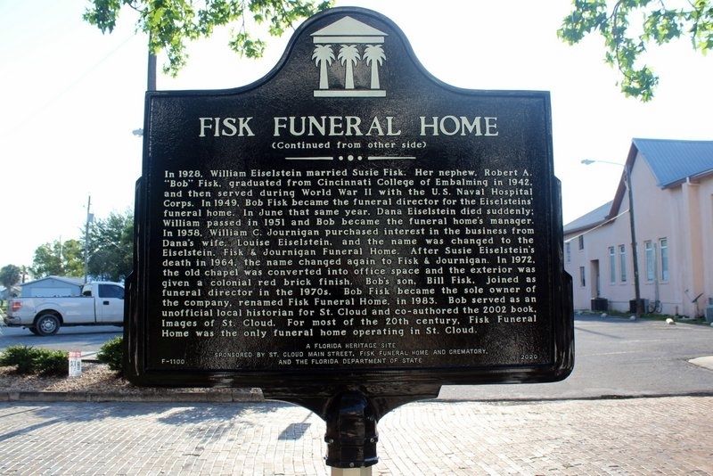 Fisk Funeral Home Marker Side 2 image. Click for full size.