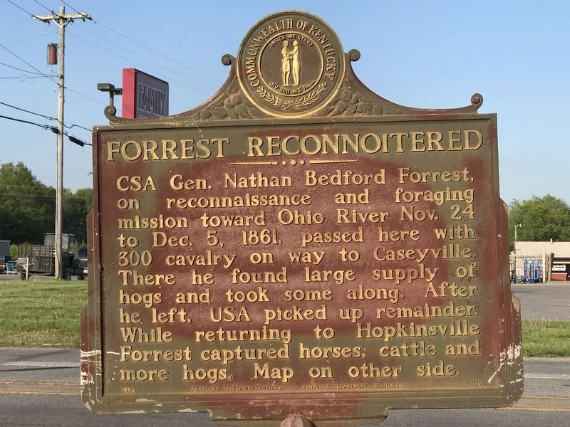 Forrest Reconnoitered Marker (Side A). Click for full size. Forrest Reconnoitered Marker (Side A) image. Click for full size.