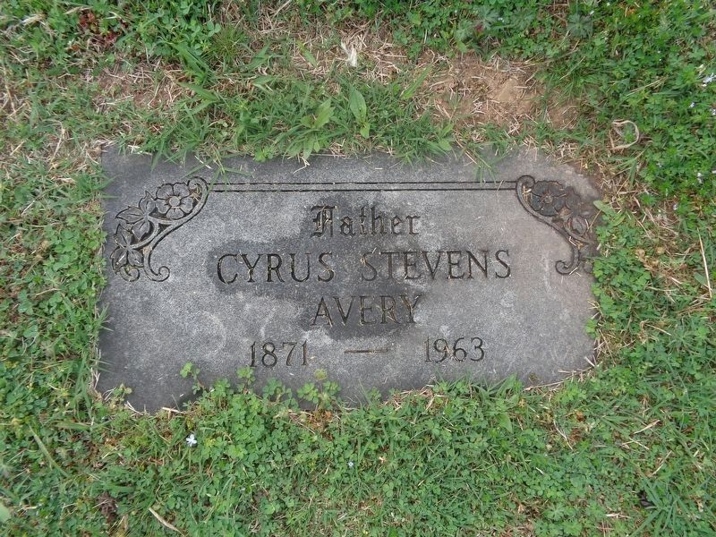 Cyrus Avery grave image. Click for full size.