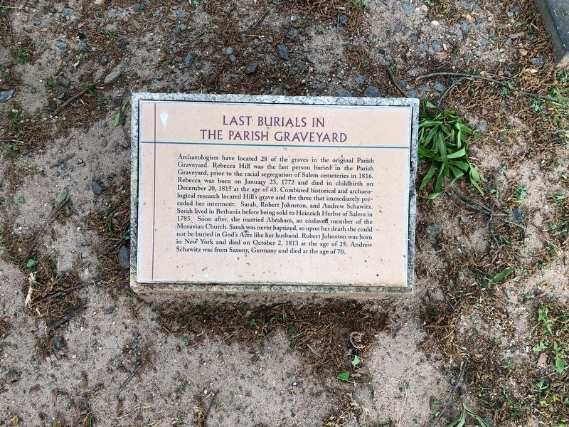 Last Burials in the Parish Graveyard Marker image. Click for full size.