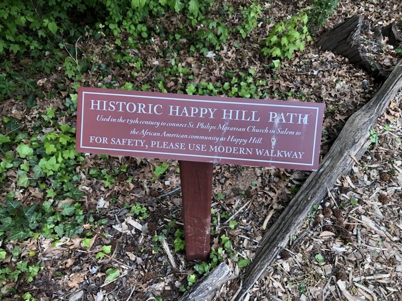 Historic Happy Hill Path Marker image. Click for full size.