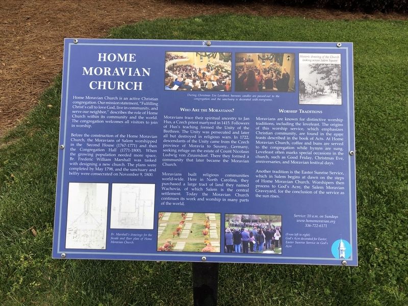 Home Moravian Church Marker image. Click for full size.