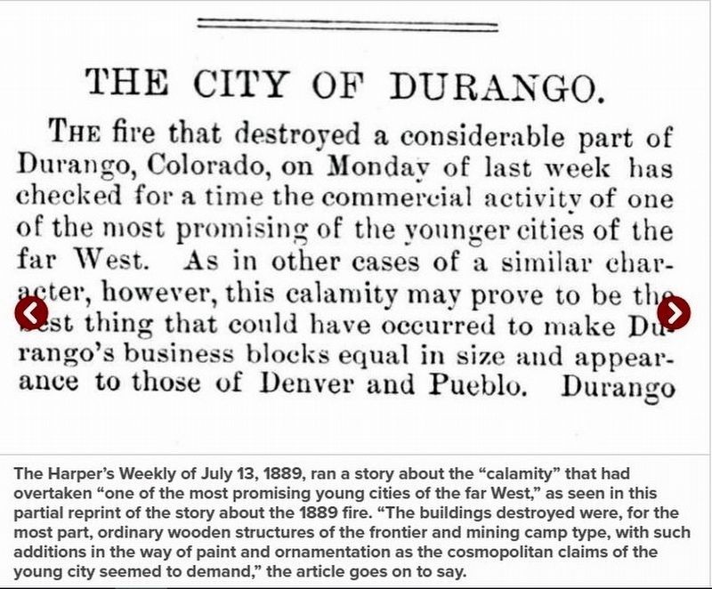 "Wind and fire - Today is the 125th anniversary of the blaze that almost ended Durango" image. Click for more information.