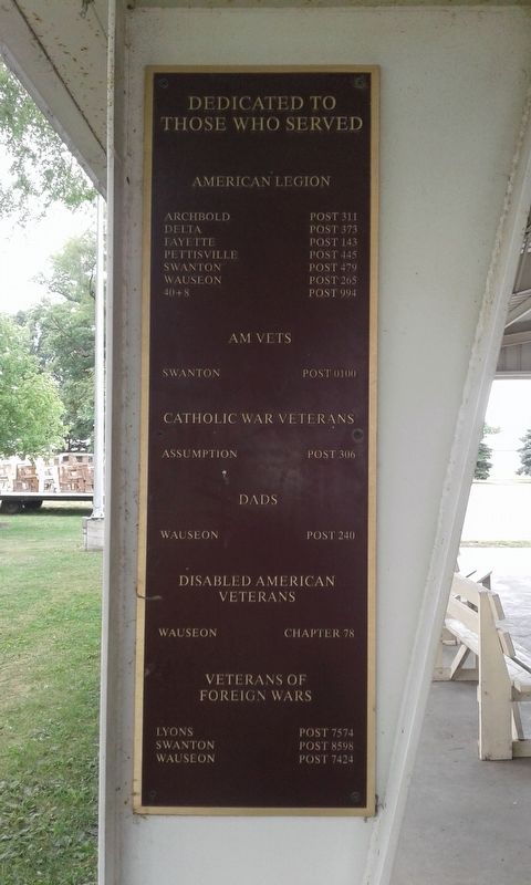 Fulton County Veterans Pavilion Marker image. Click for full size.