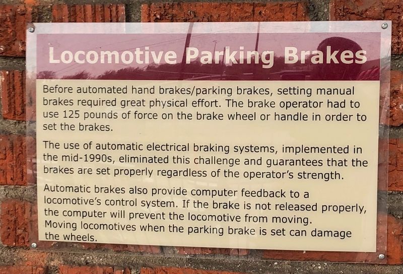 Locomotive Parking Brakes Marker. Click for full size. Locomotive Parking Brakes Marker image. Click for full size.